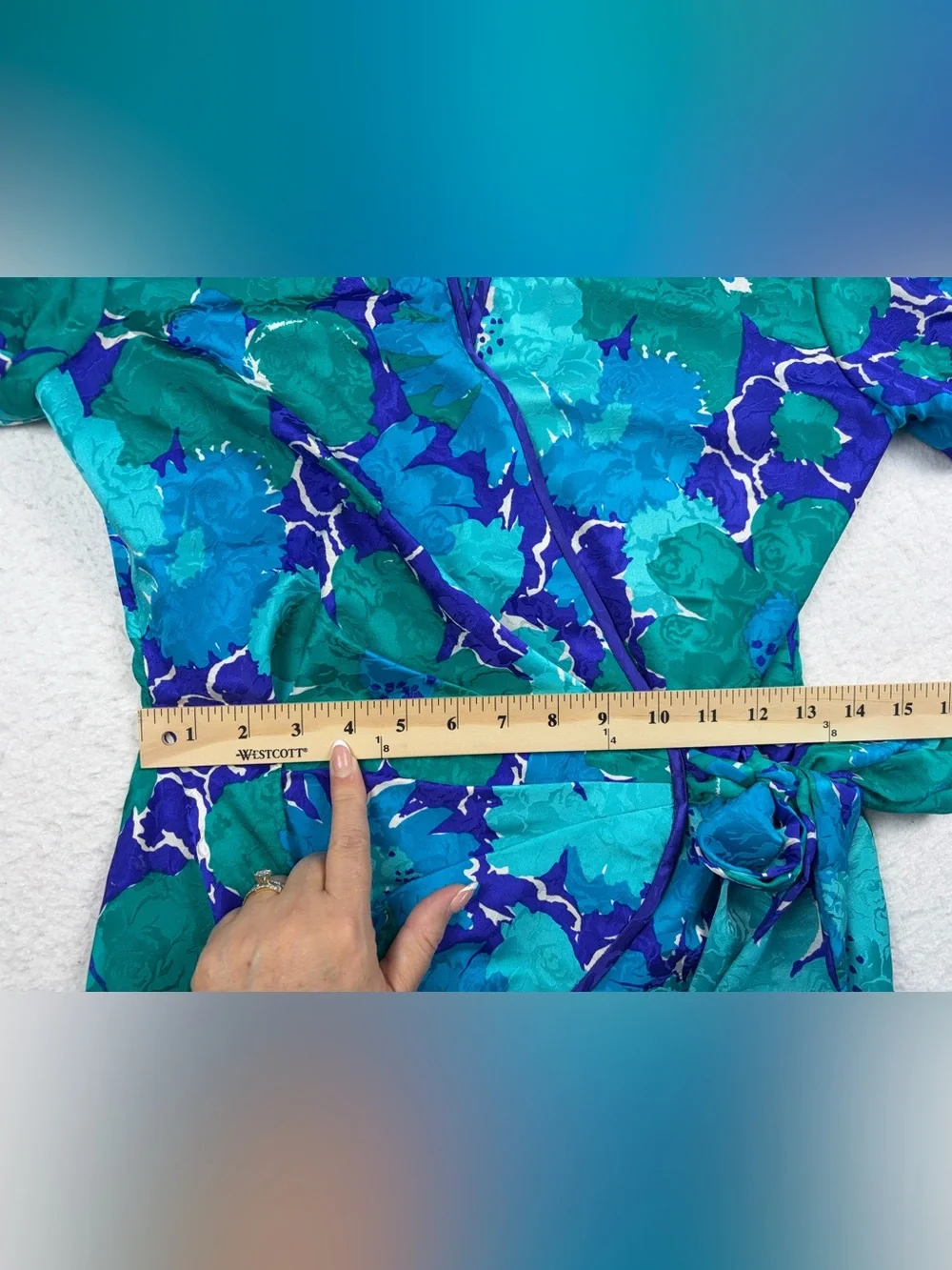 VTG Silk Studio for Petites 100% Silk Wrap Blouse 12 - Picture 12 of 15